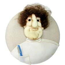 vtg 1978 DENTIST soft sculpture wall hanging nylon stocking signed handmade