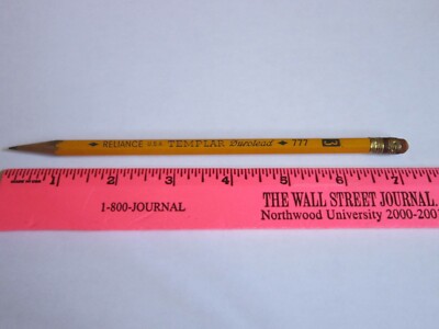 Vintage Collectible Pencil No. 3 Templar DURO Reliance USA 777 FREE SHIP