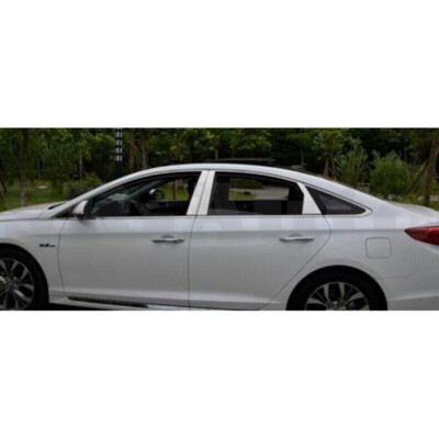 Stainless Steel Window Pillar Post Trim Set For Hyundai Sonata 2015-2022 – Silver Bright