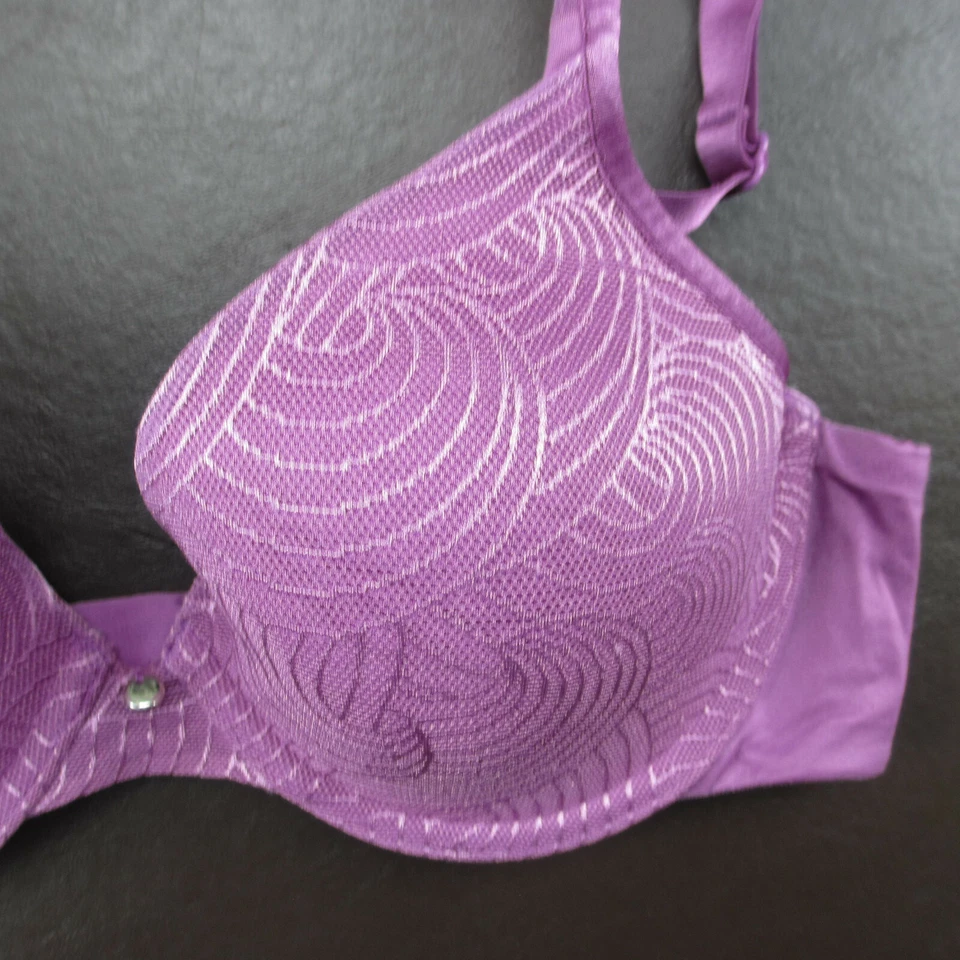 Sujetador Warners Talla 34B Púrpura Acolchado Con Aros Cierre Ajustable Espalda Foto 4 de 4