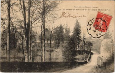 AK Fontaine-les-Vervins - La Descente du Moulin et Vue le Chateau (1062204)