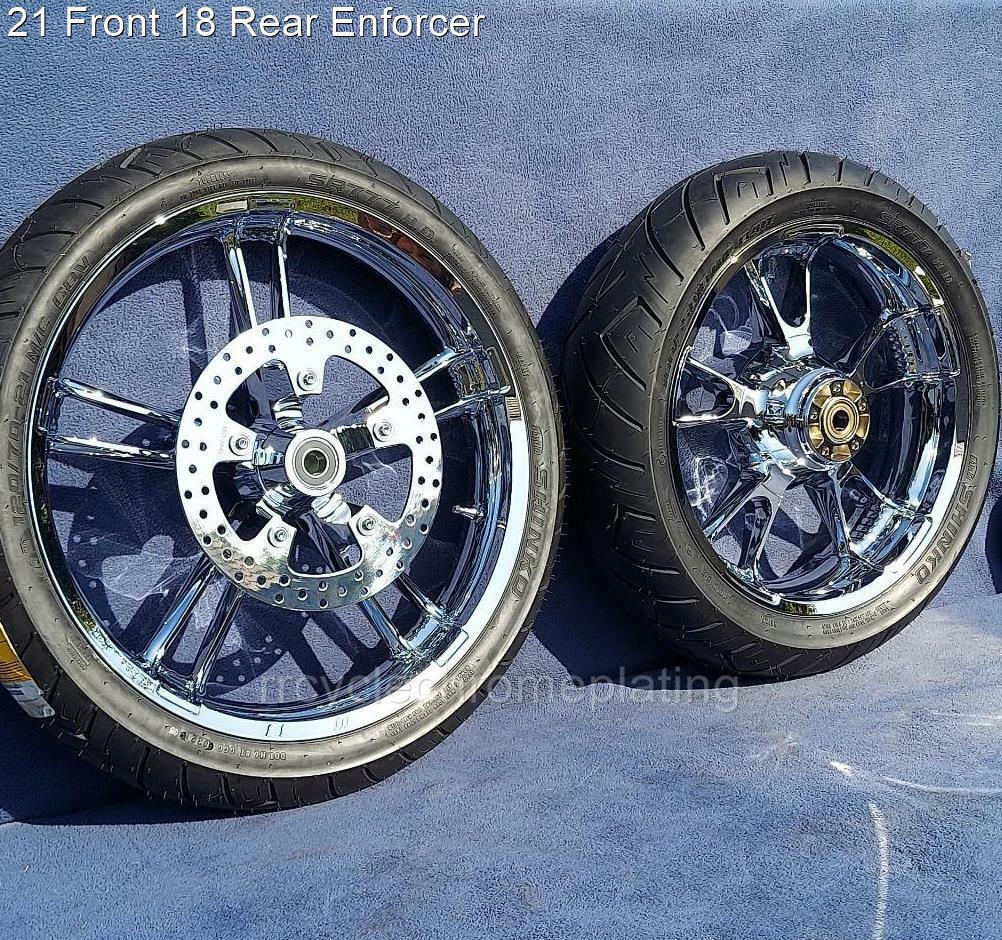 18、21、23 Harley Chrome Enforcer 21 Front 18 Rear Wheels Tire ,2