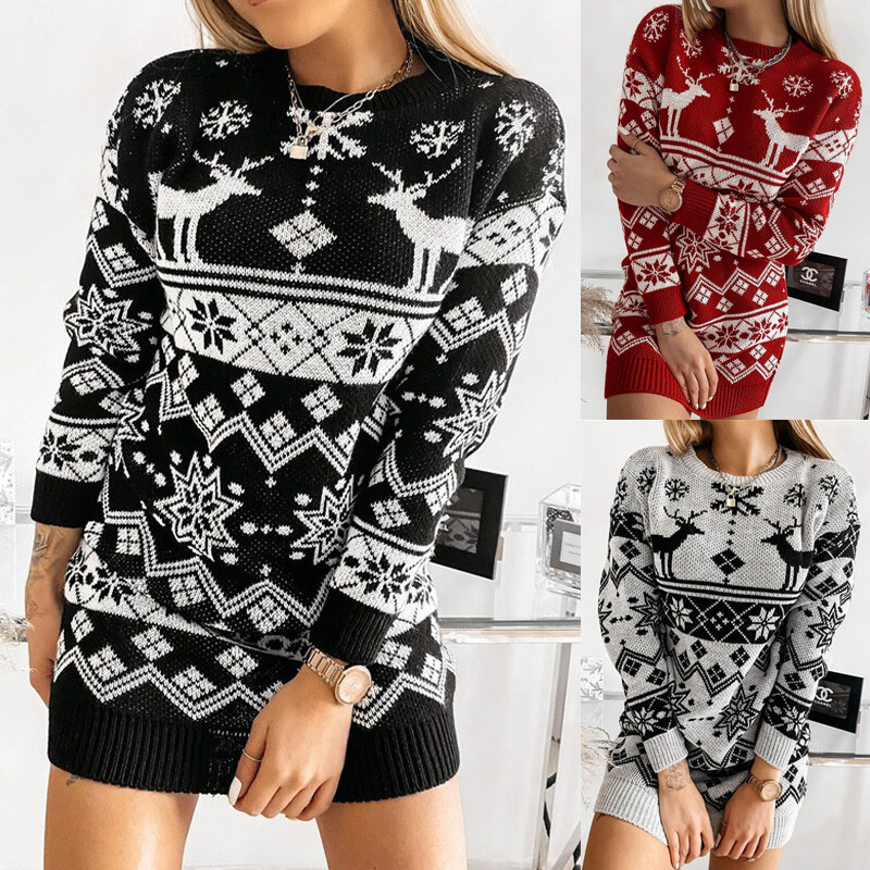 White Christmas Jumper Dress Christmas Dress Sweaters Christmas