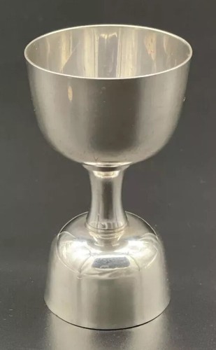 Sterling Silver Double Jigger Shot Glass Barware Mid Century Modern B&M - Picture 2 of 11