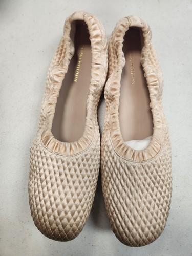 Stuart Weitzman Quilty Ballet Flat, Blush Silk Satin, Women's Size 9.5 (F8D2767) - Picture 2 of 9