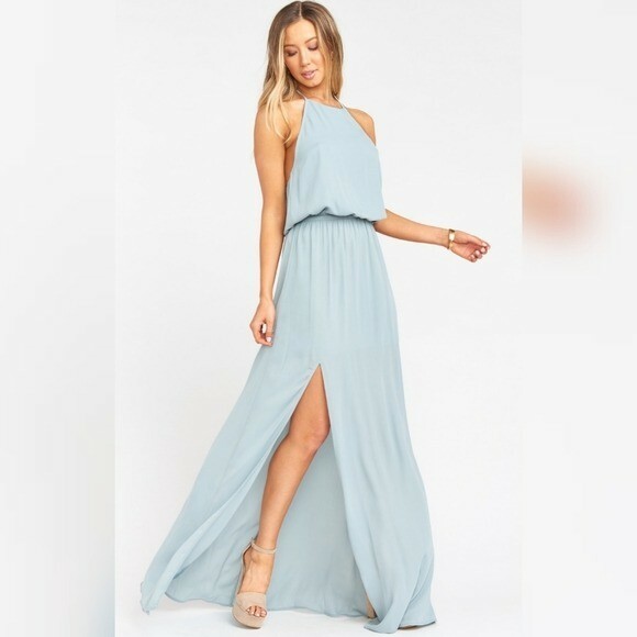 Show Me Your Mumu SMYM XS Halter Top Maxi Dress Light Green Sage Summer  Wedding | eBay