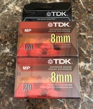 TDK 120MP 8mm 120 Minute Premium Camcorder Video Tape Still Sealed New Two Pack
