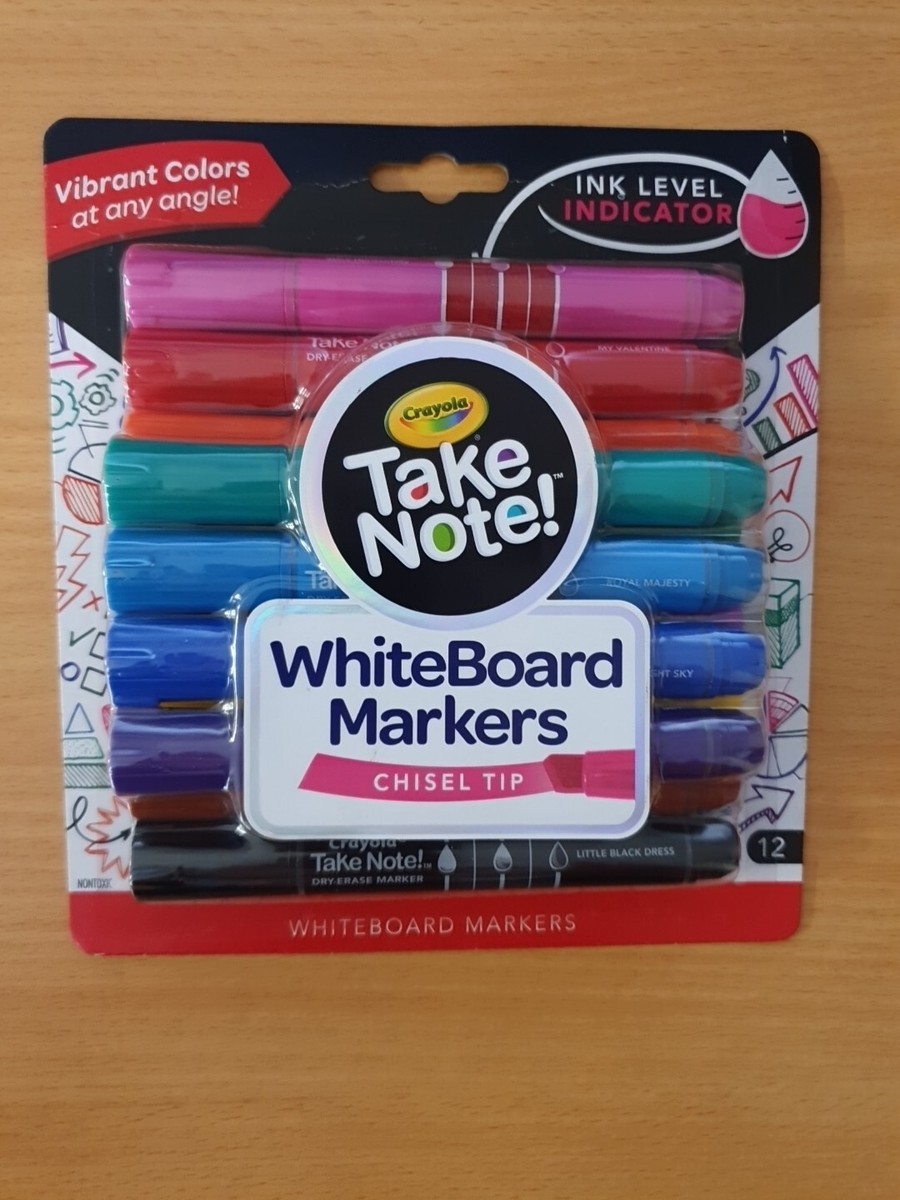 Crayola: Take Note Chisel Tip Whiteboard Markers Colours (12