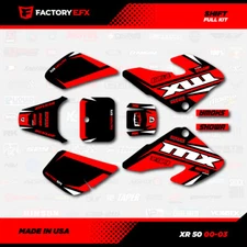 Black & Red Shift Racing Graphics kit Fits 00-03 Honda XR50 XR 50 Decal pitbike