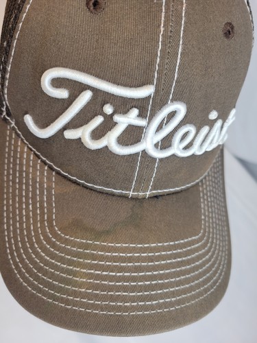 Titleist Golf Hat Small/Medium Pro V1 Footjoy FJ New Era Mesh Brown Cap - Picture 5 of 10