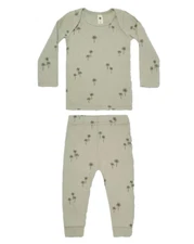 Q by Quincy Mae Baby 2pc Ribbed Palms Top & Bottom set organic coton Size 3-6M