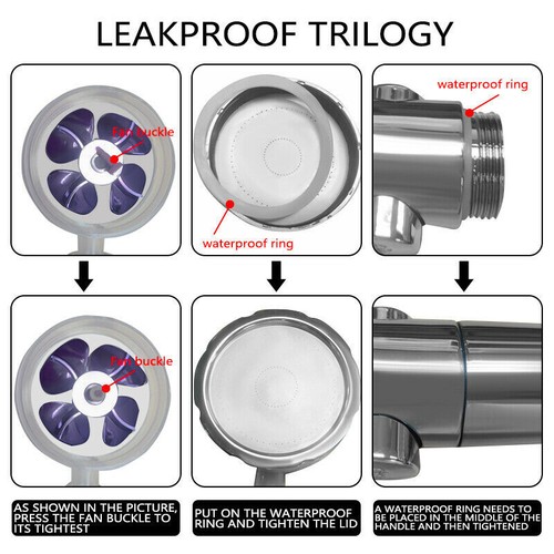 CABEZAL DE DUCHA A PRESIÓN 300% ALTO TURBO 40% AHORRO DE AGUA LÁSER IÓNICO 3 FILTROS UK - Imagen 50 de 54