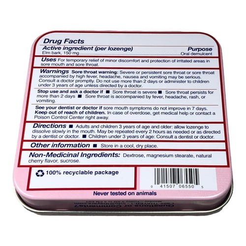 Thayers Slippery Elm Lozenge Tin -EMPTY Nature’s Cherry Demulcent w/Paper Liner - 第 2/4 張圖片