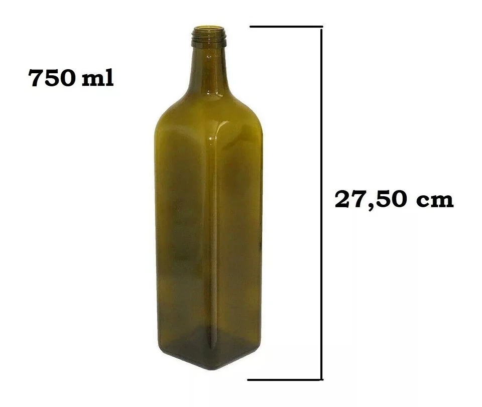 BOTTIGLIE VERDI MARASCA VETRO PER OLIO CON TAPPO DIVERSE MISURE DA 250 ML A 1 LT - Immagine 3 di 4