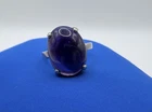 Vintage Sterling Silver & Large Amethyst Ring
