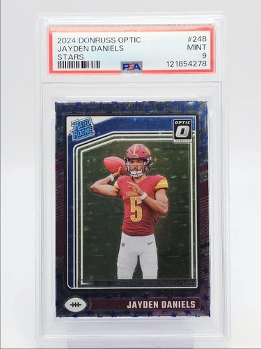 JAYDEN DANIELS 2024 DONRUSS OPTIC RATED ROOKIE STARS A RC PSA 9 Q0004