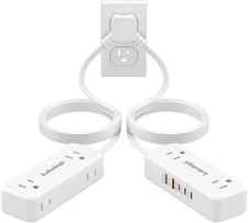 PD30W Split Extension Cord 10FT (5FT on Each Side), Single Flat Plug Twin Extens