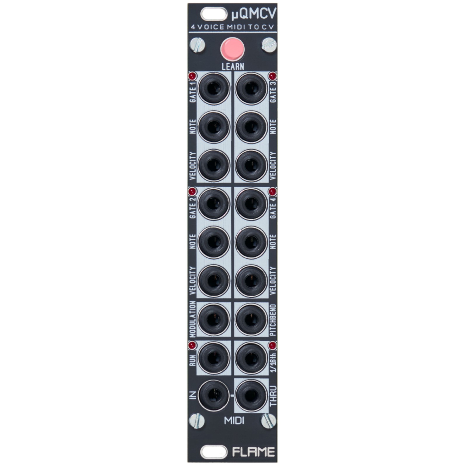 Flame µQMCV Quad MIDI-to-CV Interface - Модульный синтезатор интерфейса