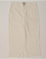 OASIS Womens High Waist Straight Cropped Trousers UK 18 XL W36 L24 White CB09
