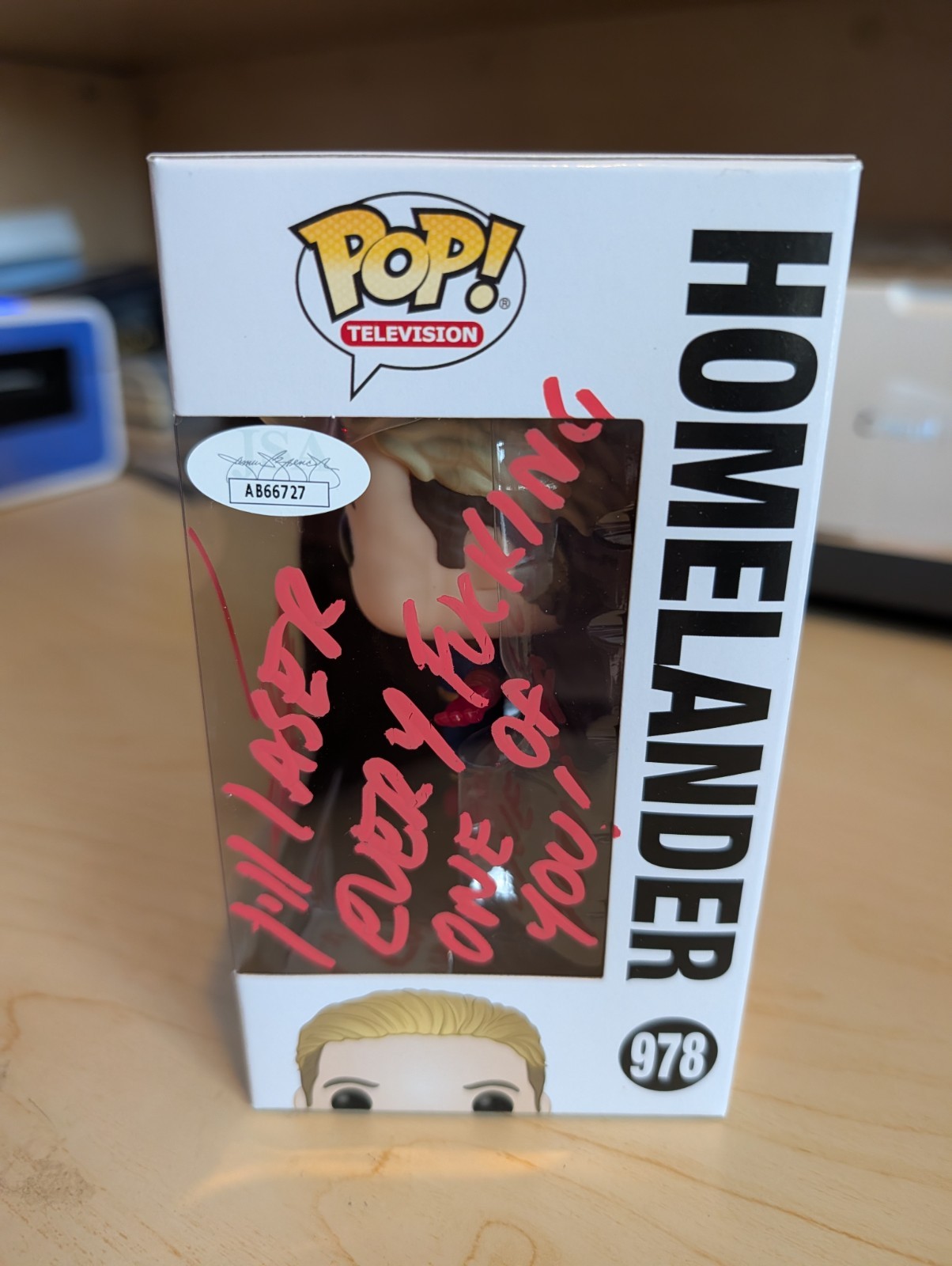 Antony Starr THE BOYS Homelander Funko POP #978 Signed Autographed JSA w/ Quote!