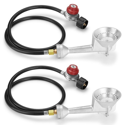 #ad Wadeo Propane Burner Head 2 Pcs High Pressure Cast Iron Round Turkey Fryer $79.18