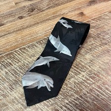 Wembley Endangered Species Silk Dolphin Neck Tie 57 inch