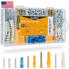 Kurui Drywall Anchors Assortment Kit For Sheetrock Concrete Brick 350Pcs Wall