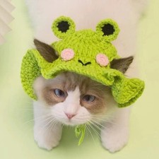 Pet Hat Hand made Cat Hat Elastic Woven Cap Puppy Kitten U R1 F Knitted M9F9