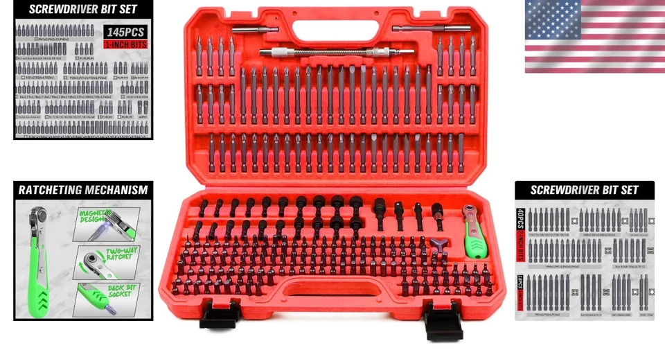 Ultimate 232-Piece Bit Set: Chrome Vanadium Steel with Organized Case - Image 2 of 4