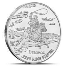 2013 1 oz Texas Mint Cowboy Silver Round (New) 95.71 per troy oz