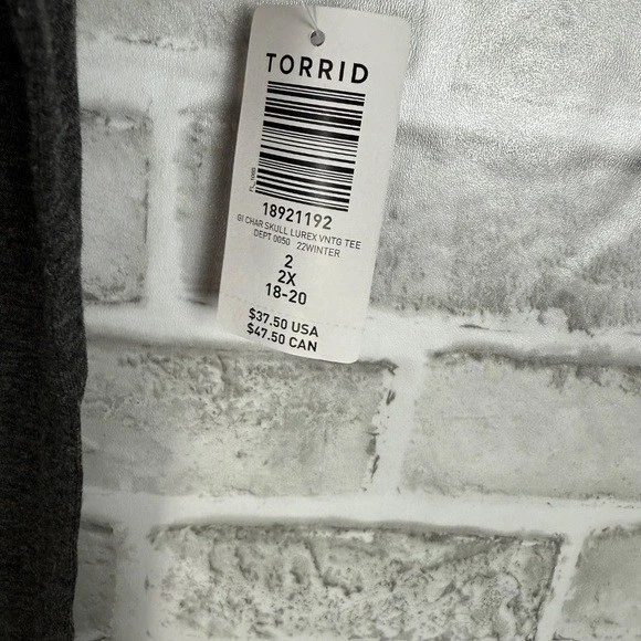 Camiseta Torrid Súper Suave Slub Jersey Carbón Calavera Gráfico Vintage Talla 2X Nueva con Etiquetas Foto 4 de 4