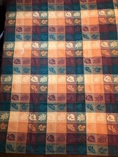 Multicolor Cotton Fall Leaf Block Woven Thanksgiving Dining Tablecloth