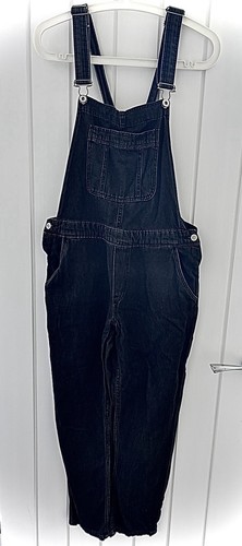 H&M UK Size 12 Black Dungarees Straight Leg Denim 32" Waist 27.5" Inside Leg - Picture 14 of 15