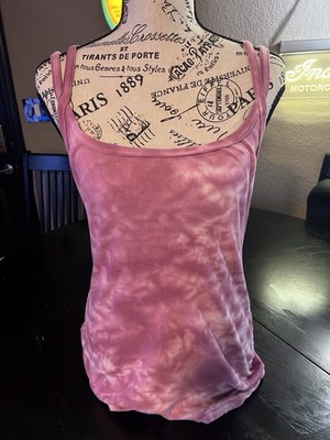 Women s Miley Cyrus Pink Tie Dye Tank Top Size XL