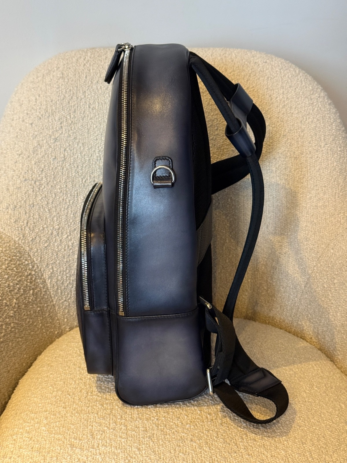 Authentic Berluti Time Off Scritto Blue Leather Backpack Bag £3,100 Mr Porter BN image 2