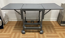 Vintage INDUSTRIAL TYPEWRITER TABLE drop leaf mid century rolling stand Tiffany