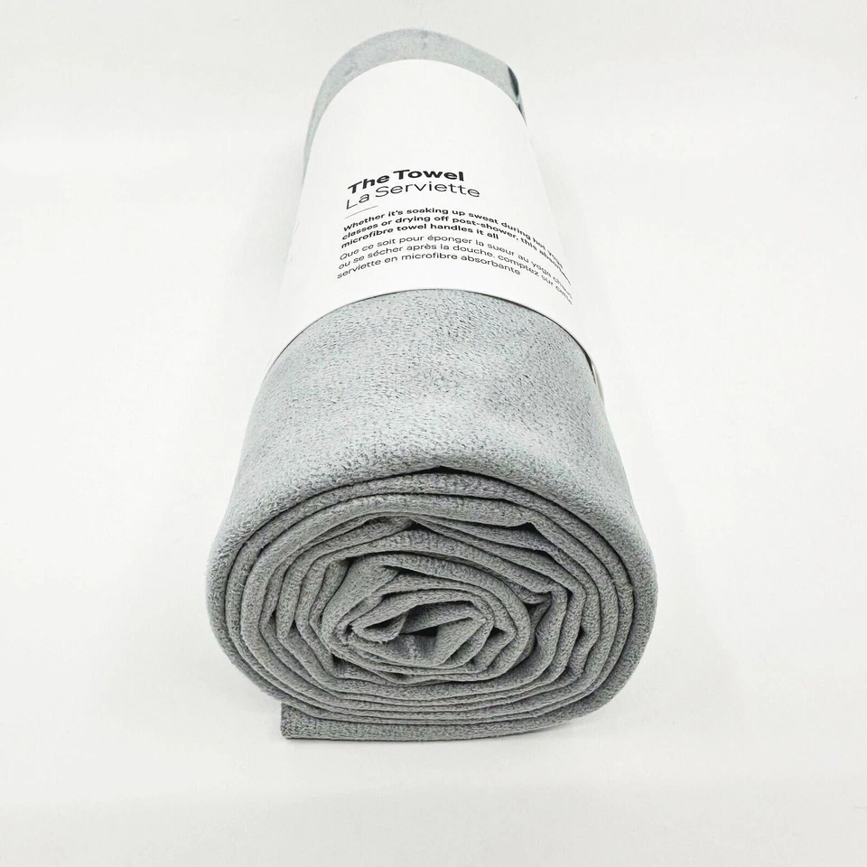 Lululemon La Toalla 26" x 71" Granizo Gris Grande Yoga Ciclismo Gimnasio Estera Foto 3 de 4