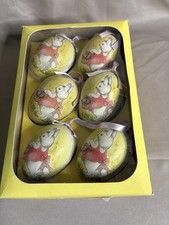 Easter Egg Ornaments Set of 6 Decorated Paper Mache