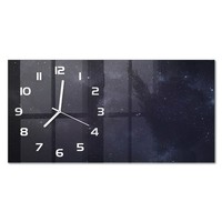 Wanduhr Aus Glas Rechteckig Im Querformat Sternbild WeißE Zeiger 60X30 Cm