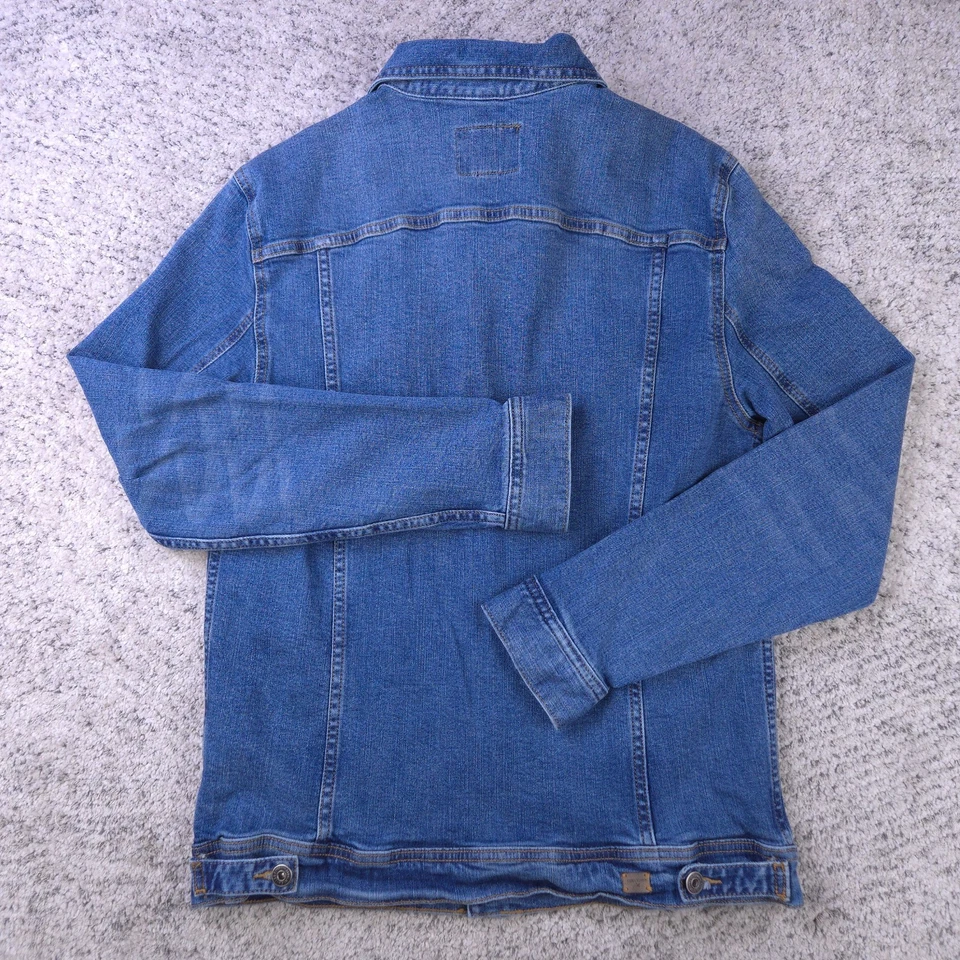 Chaqueta de mezclilla Chevignon para mujer grande Jean Trucker elástica azul bolsillos abotonados Foto 2 de 4