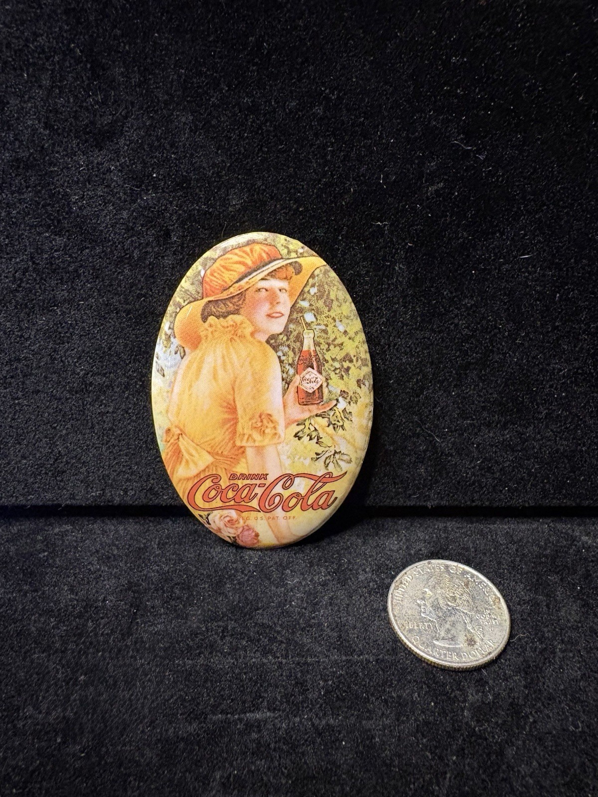 Vintage 1973 Coca-Cola Oval Pocket Mirror