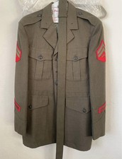 Men's Military Uniform Shirt & Pants Set Size L Khaki Cotton Twill