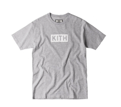 Kith Mens Box Logo Tee Classic Grey White Short Sleeve Medium Rare