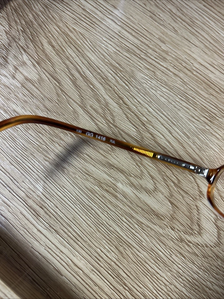 Monturas de gafas Gucci auténticas GG1416 ámbar 130 7UL Italia (marco pequeño) solamente Foto 4 de 4