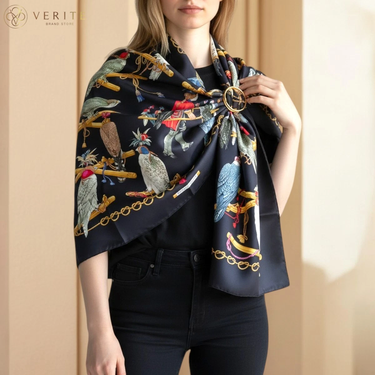 HERMÈS Black Scarves & Wraps for Women's Geometric for sale | eBay