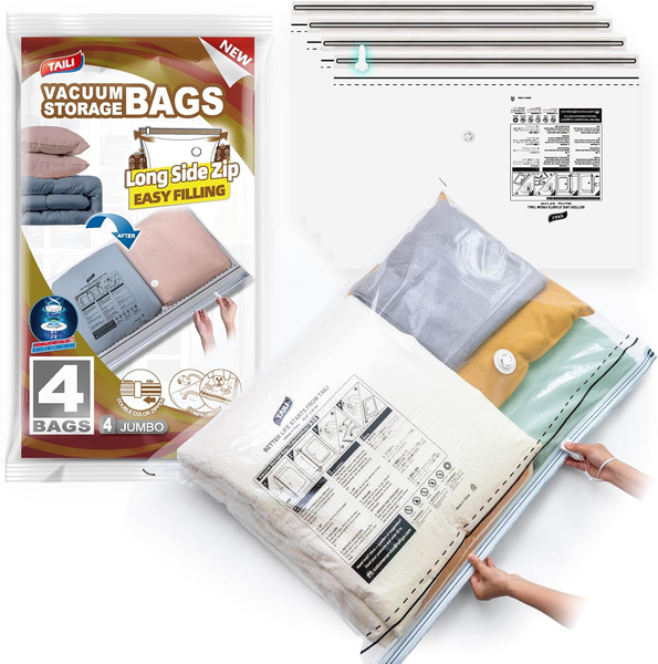 Vakuumbeutel 4 StüCk 100X70Cm Kleidung Bettdecken XL Platzsparend Reise-image