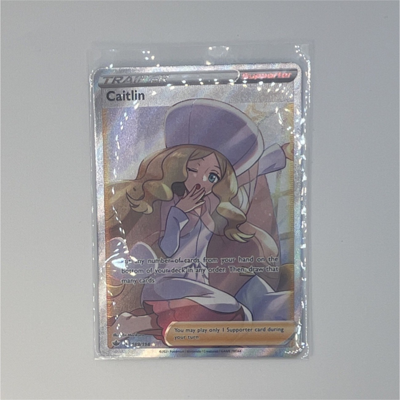 Pokémon TCG Caitlin Full Art Ultra Rare Holo 189/198 Chilling Reign