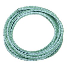 Braided Leather Cords, Round Leather Strap, Necklaces 3mm,2Yards,Green/Blue 
