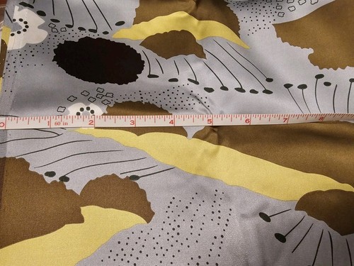 4 Yards Silk Charmeuse Fabric 44" Silver Bronze Yellow Abstract Emma One Sock - Picture 3 of 5