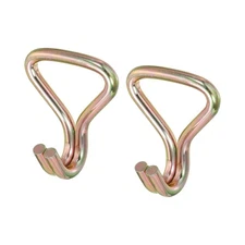 Ratchet Double J Strap Hook Load 4409 Lbs for 2" Tie Down Strap Webbing 2pcs